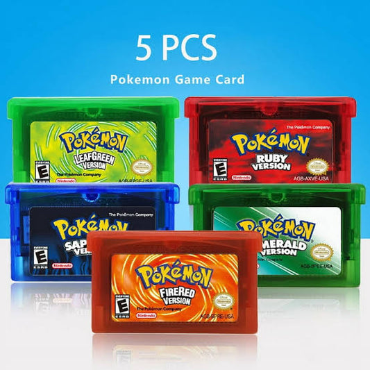 GBA Pokémon Game Cartridge – Emerald, FireRed, LeafGreen, Ruby & Sapphire (32-Bit, Multi-Language, New & Tested)